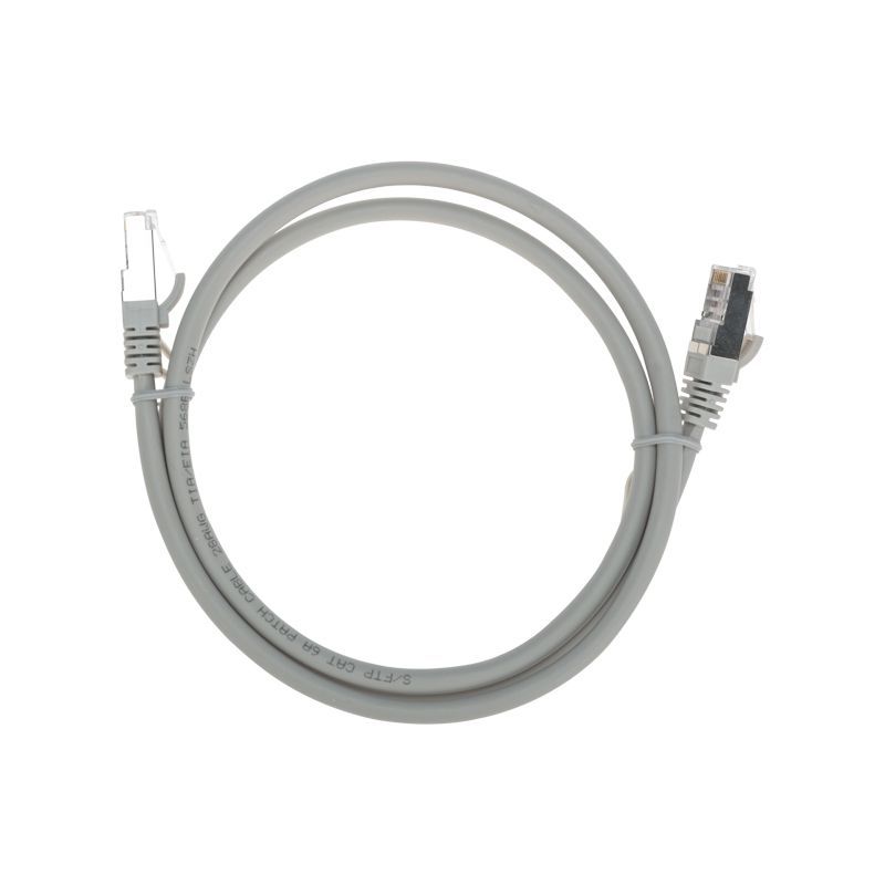 Патч-корд S/FTP, CAT 6A (10G), RJ45-RJ45, 28AWG, LSZH, серый, 1м REXANT 02-0390-1