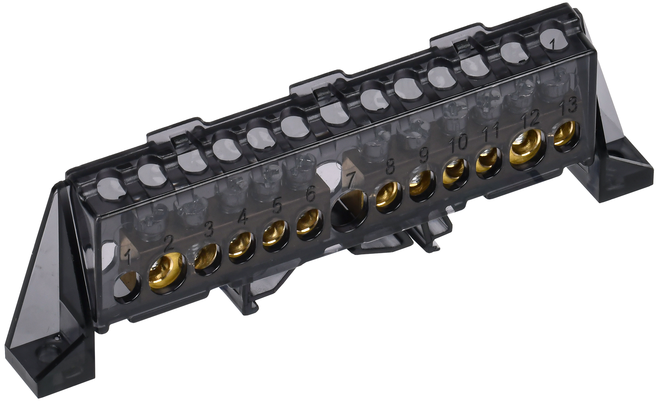 TEKFOR Шина N "ноль" в комбинированном DIN-изоляторе "Стойка" 8х12-(5+6)-Ч IEK TF-NN20-56-DP-K02