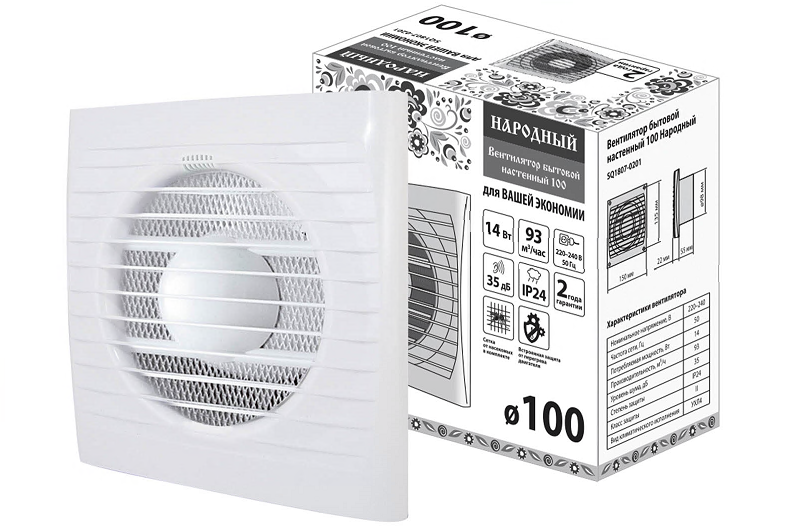 Вентилятор бытовой настенный 100