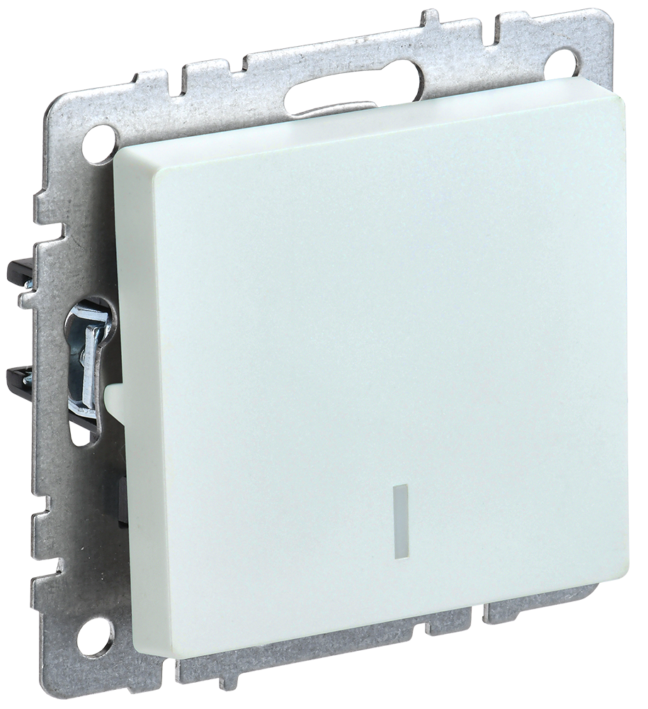 BRITE Выключатель 1-клавишный с индикацией 10А ВС10-1-1-БрЖ жемчуг IEK