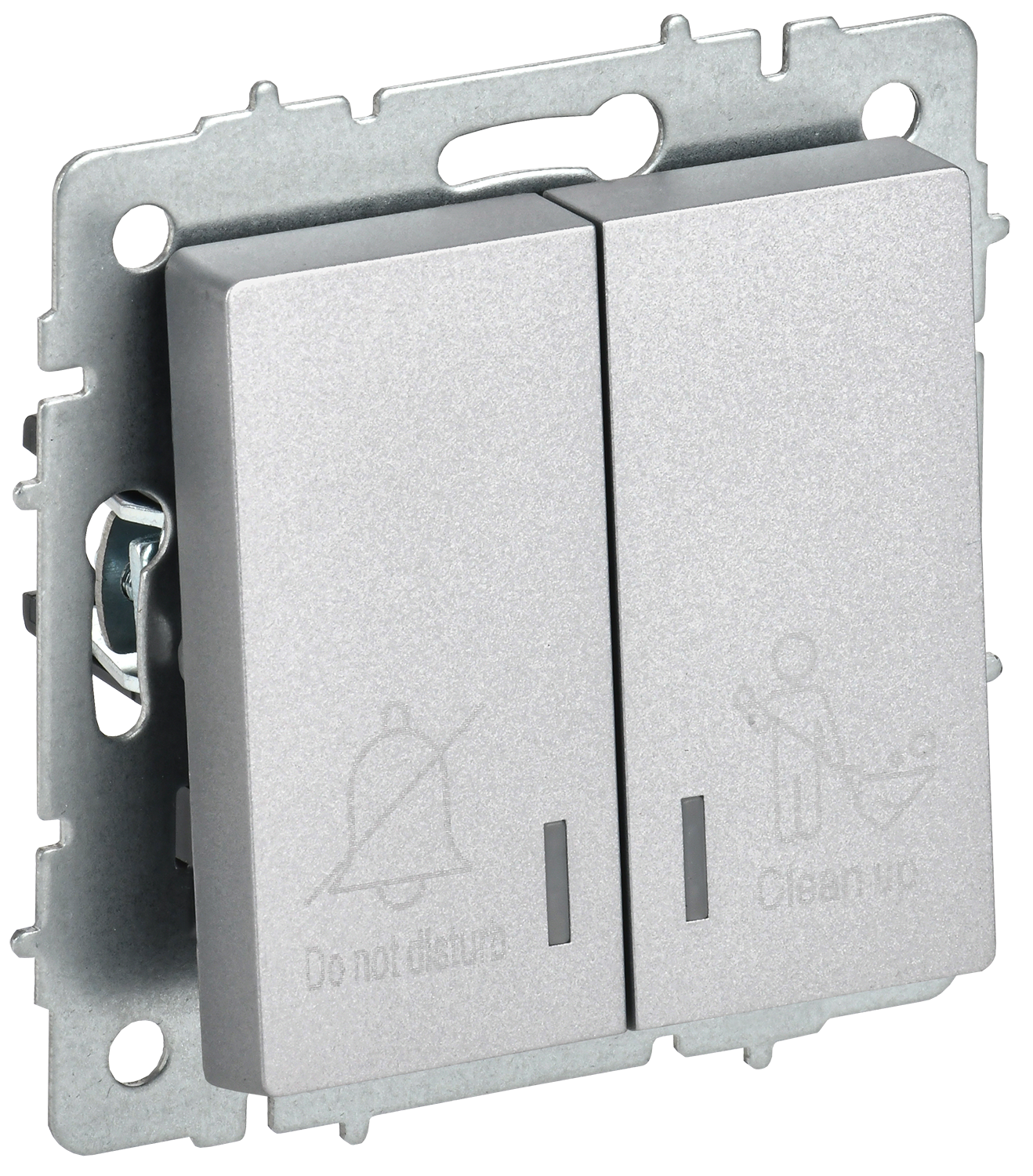 BRITE Выключатель 2-клавишный с индикацией для отелей 10А ВС10-2-9-БрА алюминий IEK BR-V20-2-10-K47