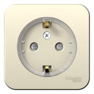 Розетка 1-м ОП Blanca 16А IP20 250В с заземл. защ. шторки с изолир. пластиной (компакт) молоч. SE BLNRA111112 1210511