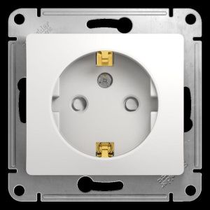 Розетка 1-м СП Glossa 16А IP20 с заземл. защ. шторки механизм бел. SE GSL000145 275155