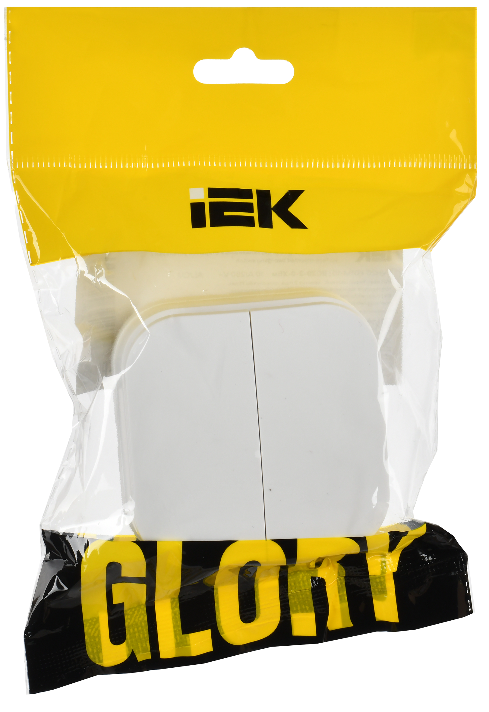 GLORY Выключатель 2-клавишный для открытой установки 10А ВС20-2-0-ХБм белый матовый IEK - Фото 2