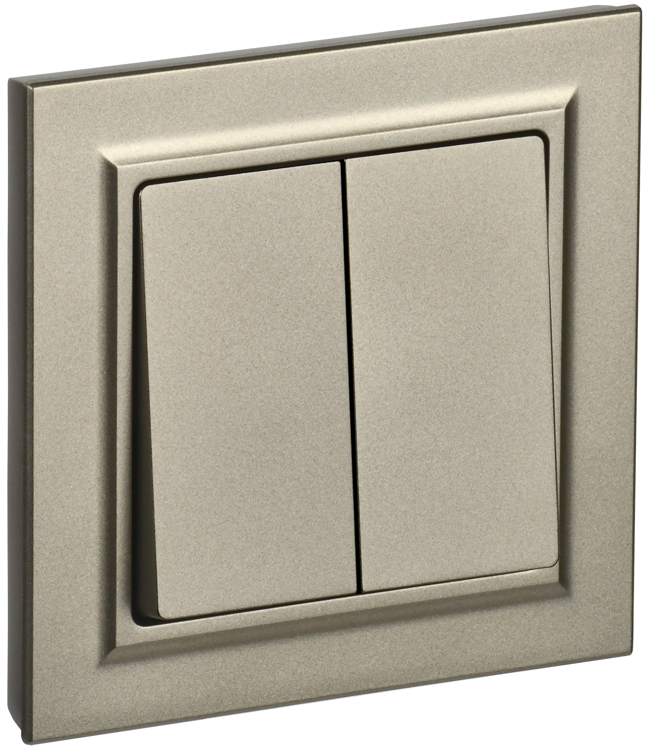 BRITE Выключатель 2-клавишный 10А в сборе ВСР10-2-0-БрШ шампань IEK BR-V20-0-10-K37-F