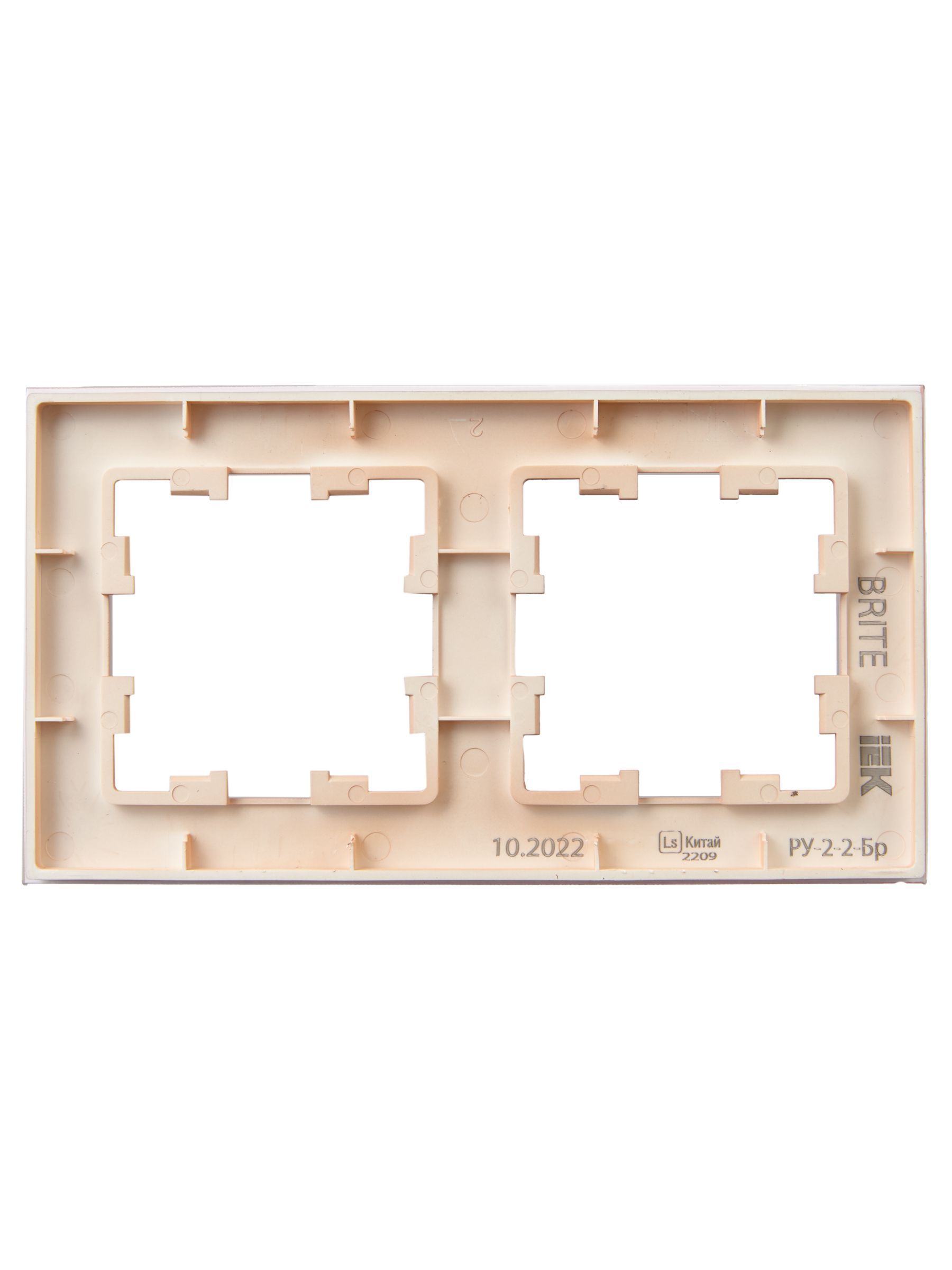 BRITE Рамка 2-местная РУ-2-2-БрП стекло персиковый матовый IEK - Фото 4