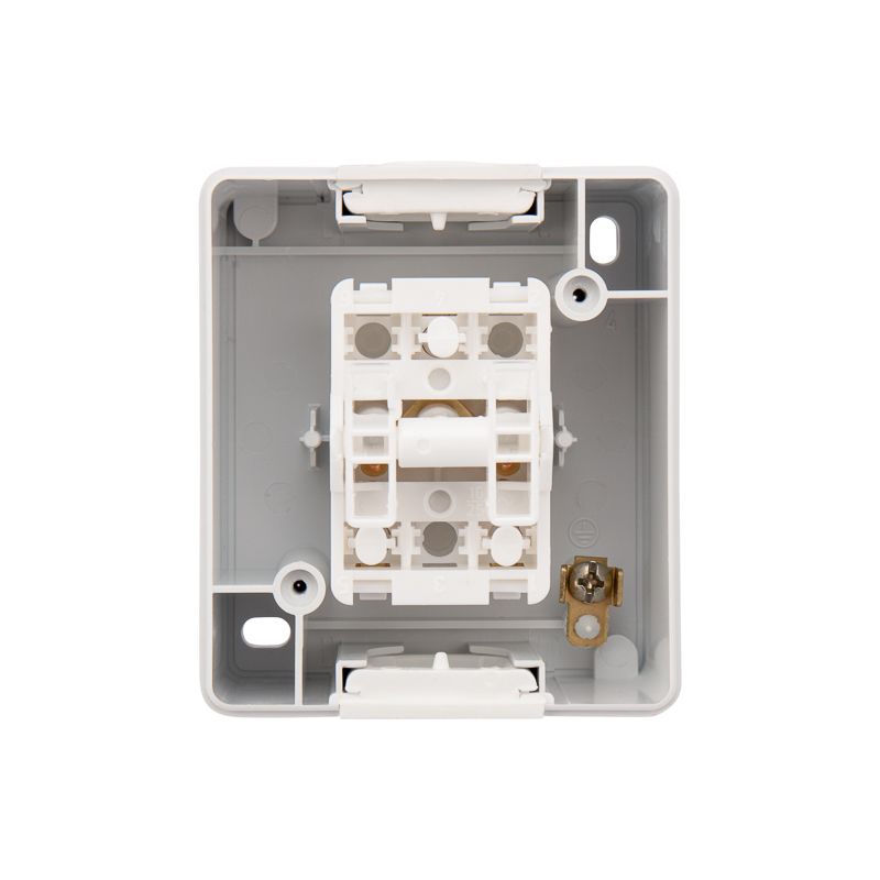 Выключатель двухклавишный INDUSTRIAL IP54 о/у, белый KRANZ - Фото 5