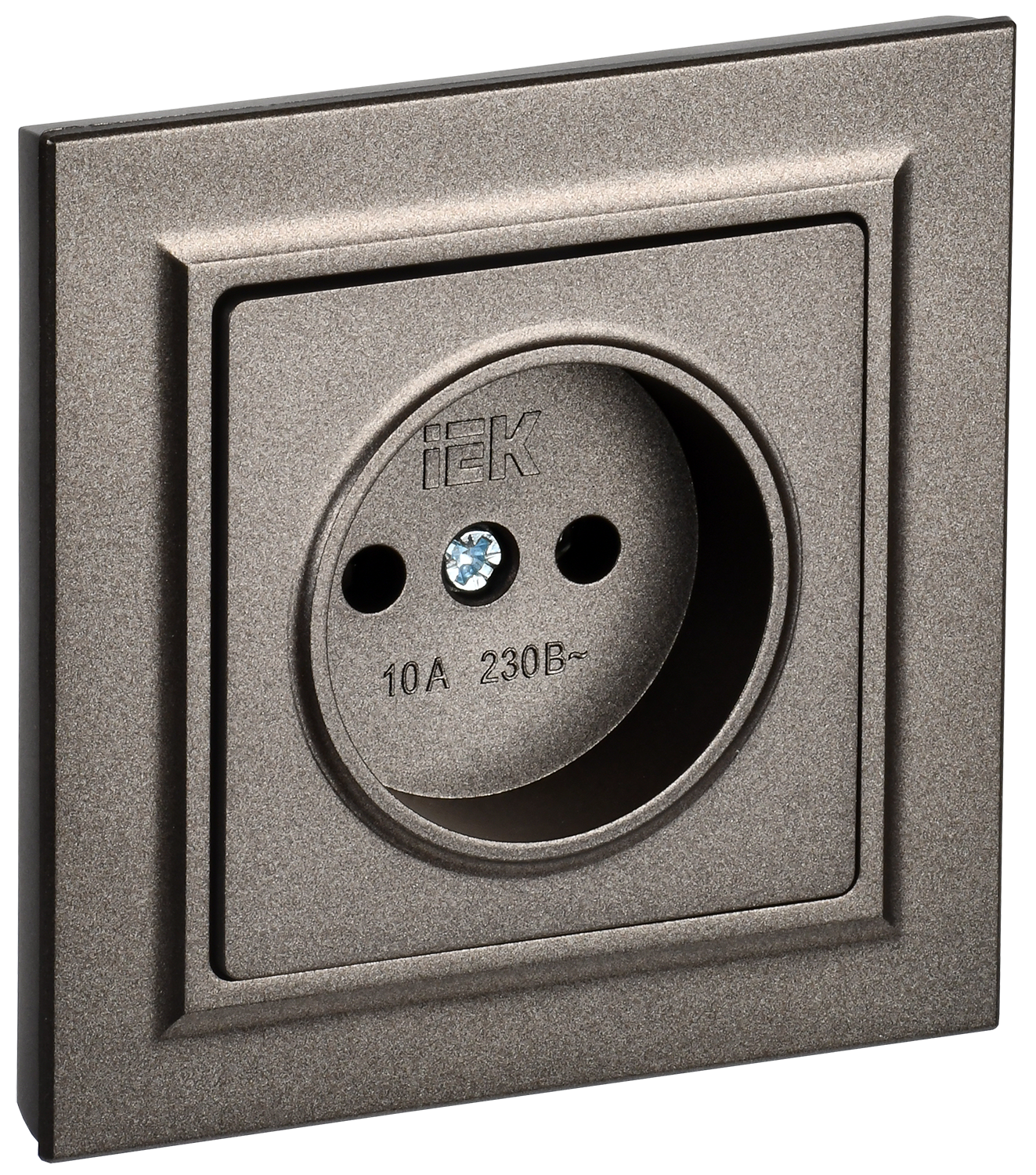 BRITE Розетка 1-местная без заземления без защитных шторок 10А в сб. РСР10-1-0-БрТБ темная бронза IEK