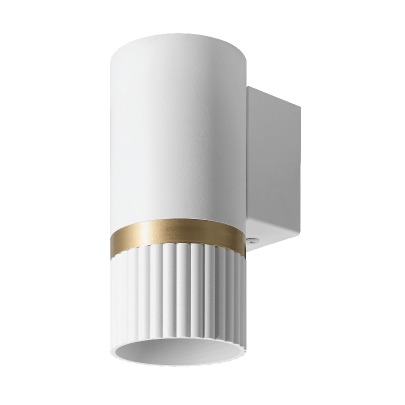 Настенный светильник WOLTA WSL-GU10/W19WG DUO под лампу GU10 Белый/золото D55x130 WSL-GU10/W19WG