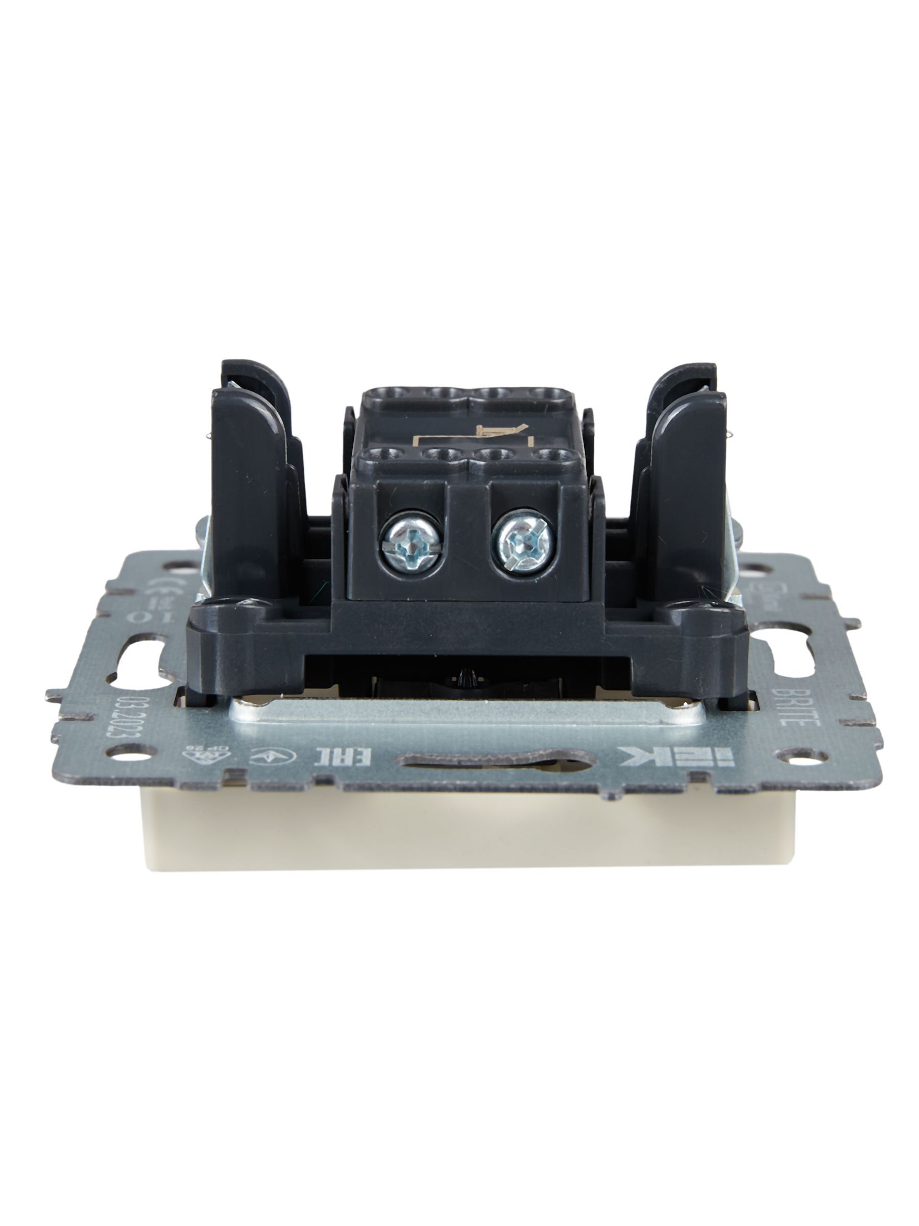 BRITE Выключатель 1-клавишный самовозвратный 10А ВС10-1-4-БрКр бежевый IEK - Фото 2