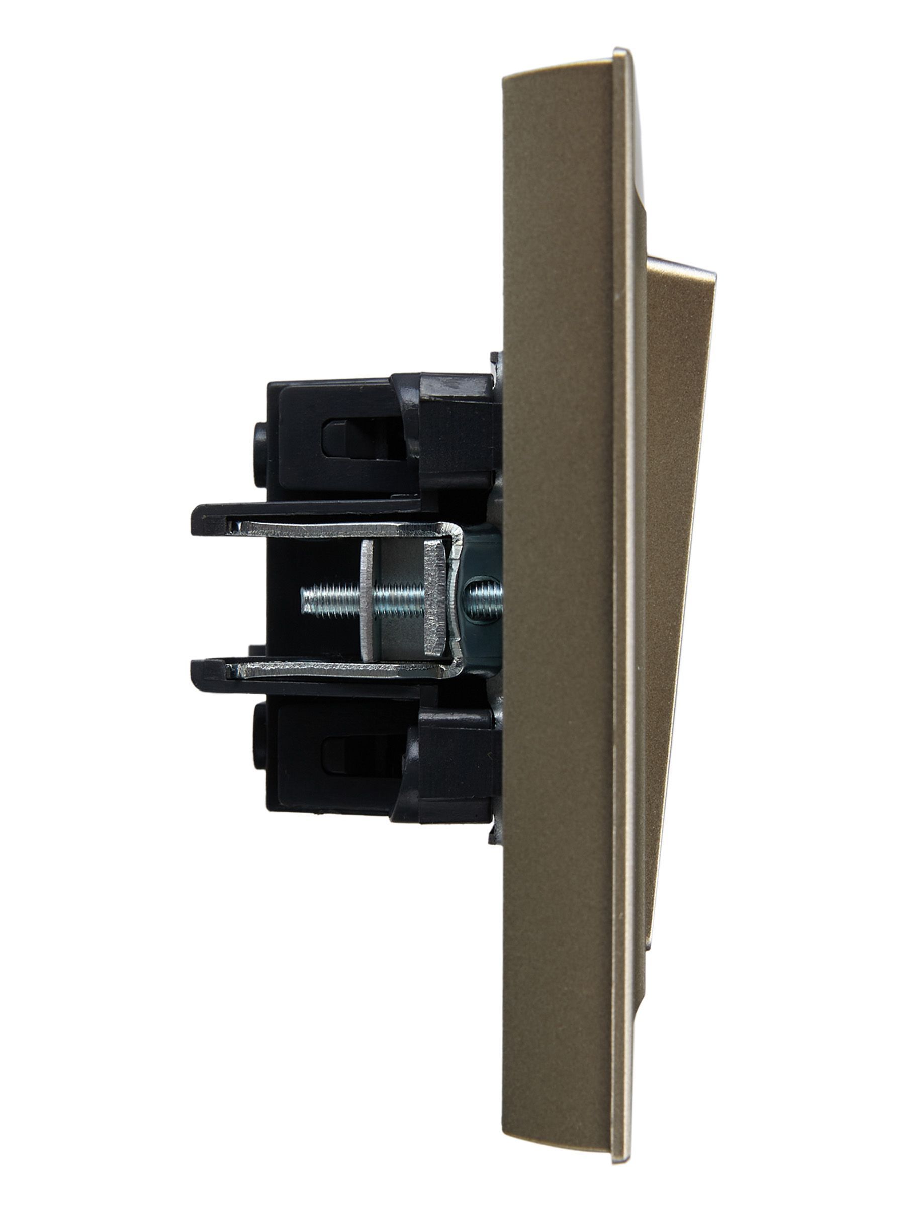 BRITE Выключатель 2-клавишный 10А в сборе ВСР10-2-0-БрШ шампань IEK - Фото 6