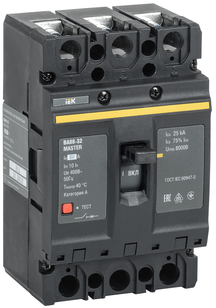 Выключатель автоматический ВА88-32 3Р 50А 25кА MASTER IEK SVA10-3-0050-02