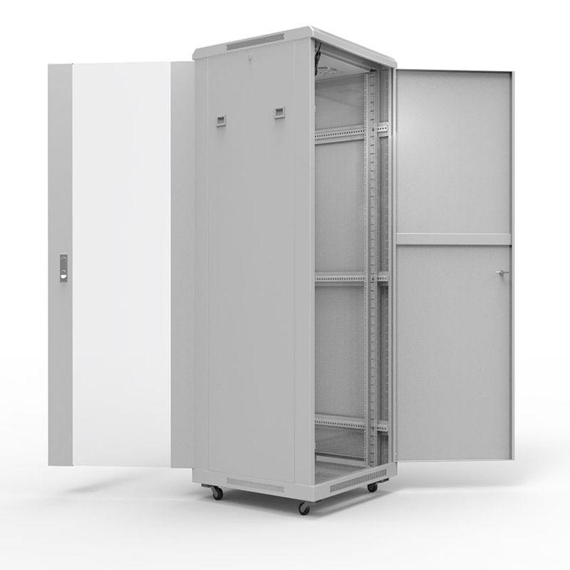 Шкаф напольный 19" серии Standart 22U 600х800мм, передняя дверь стекло, задняя дверь металл, RAL 7035 (состоит из 2 частей) REXANT