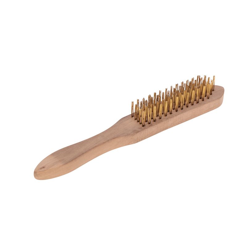 Щетка по металлу с деревянной ручкой, 5 рядов, 280мм KRANZ KR-91-1258