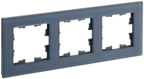 BRITE Рамка 3-местная РУ-3-2-Бр стекло маренго матовый IEK BR-M32-G-31-K35