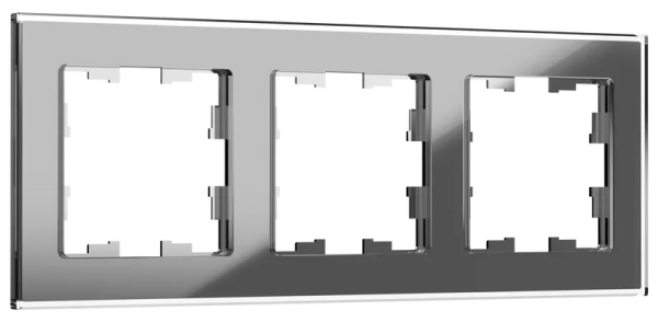 BRITE Рамка 3 -местная РУ-3-2-БрСе стекло серый IEK BR-M32-G-K03