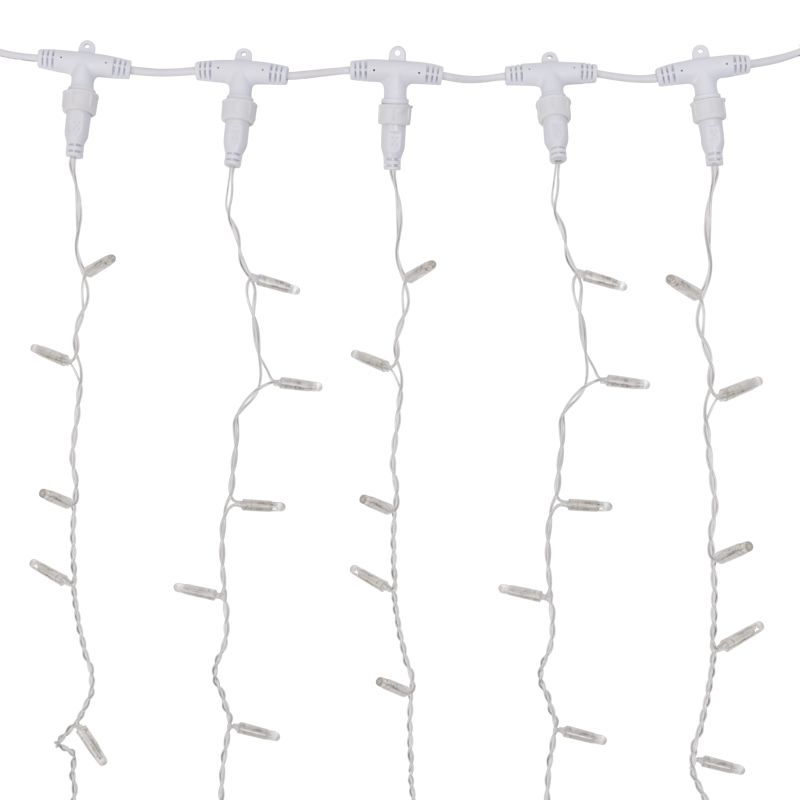 Гирлянда светодиодная Занавес 2х9м 1200 LED ТЕПЛЫЙ БЕЛЫЙ прозрачный ПВХ IP65 эффект мерцания соединяется 230В нужен блок 303-500-1 NEON-NIGHT - Фото 4