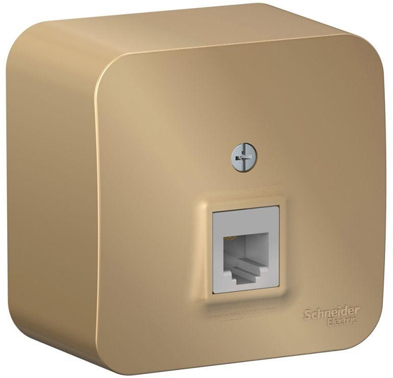 Розетка телефонная 1-м ОП Blanca RJ11 с изолир. пластиной титан SE BLNIA011004