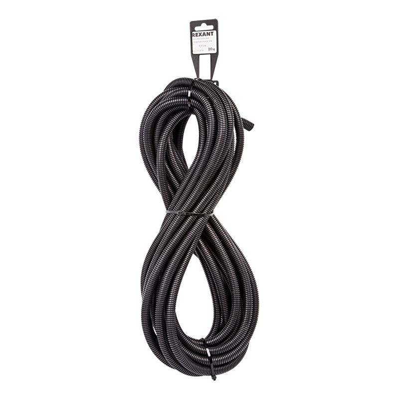 Труба автомобильная гофрированная ПП, Ø9,8мм, разрезная (бухта 10 м/уп) REXANT 15-1010