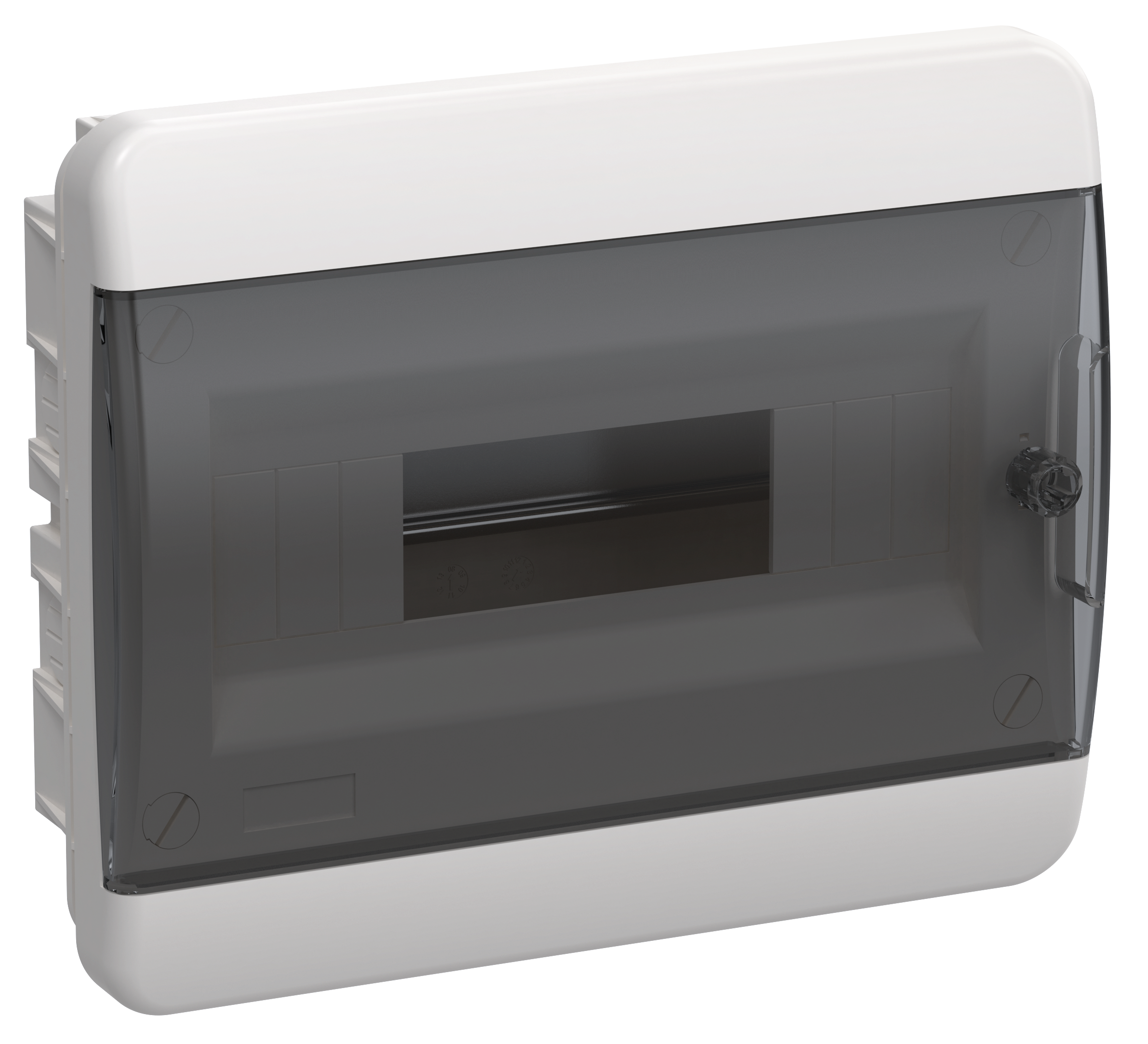 TEKFOR Корпус пластиковый ЩРВ-П-12 IP41 черная прозрачная дверь IEK TF5-KP12-V-12-41-K01-K03
