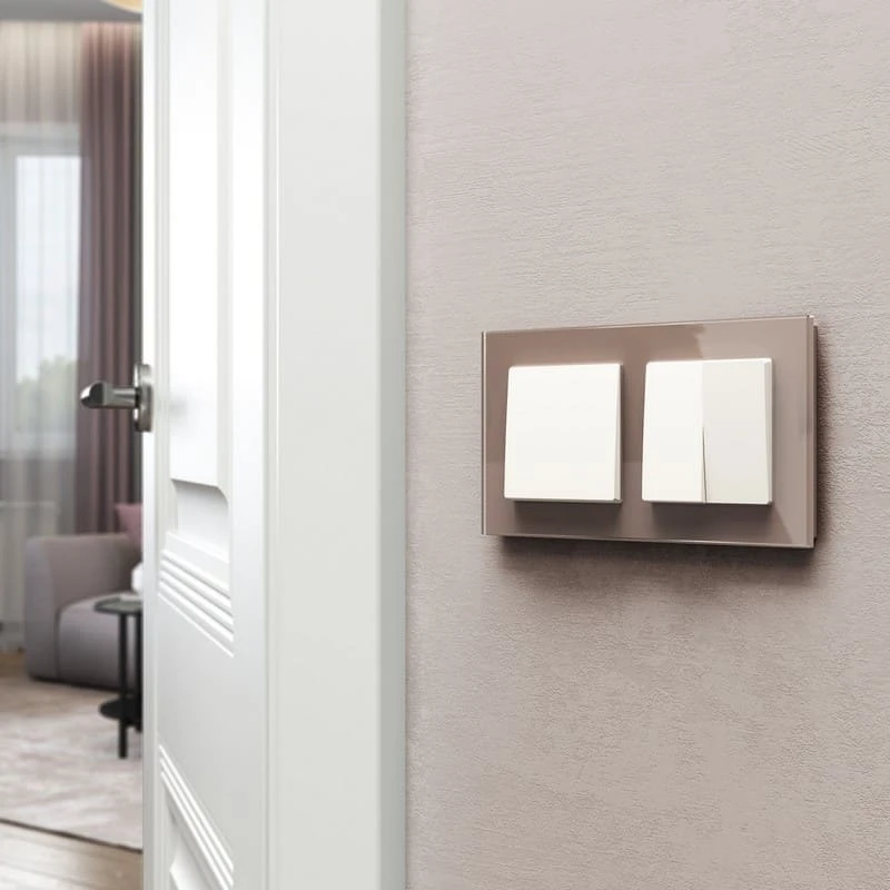 Рамка на 2 поста Favorit (латте, стекло) Werkel - Фото 2