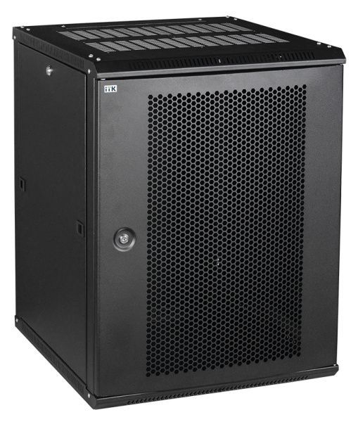 ITK Шкаф настенный LINEA W 6U 600х600мм дверь перфорированная RAL 9005