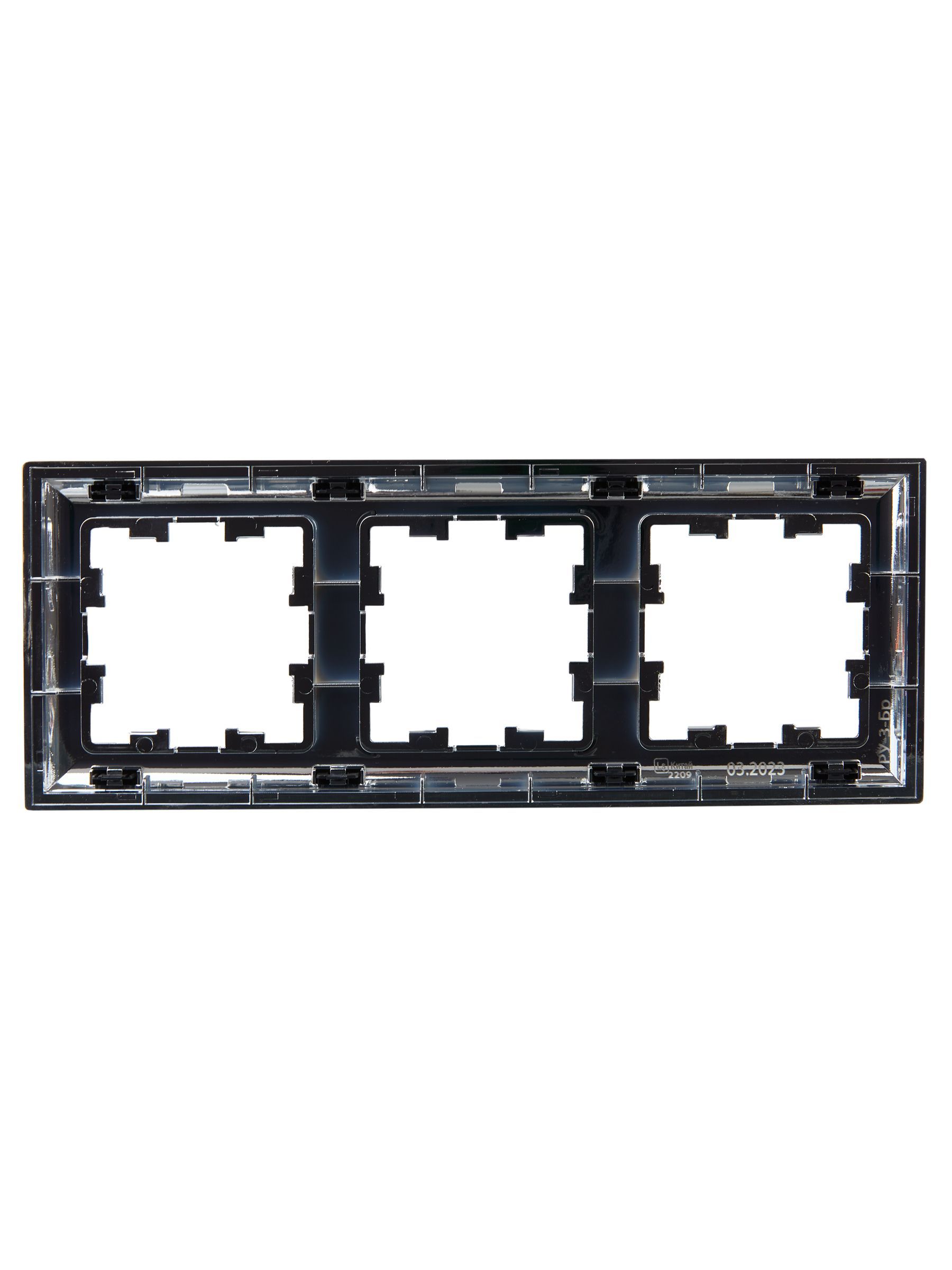 BRITE Рамка 3-местная РУ-3-Бр хром/черный IEK - Фото 5