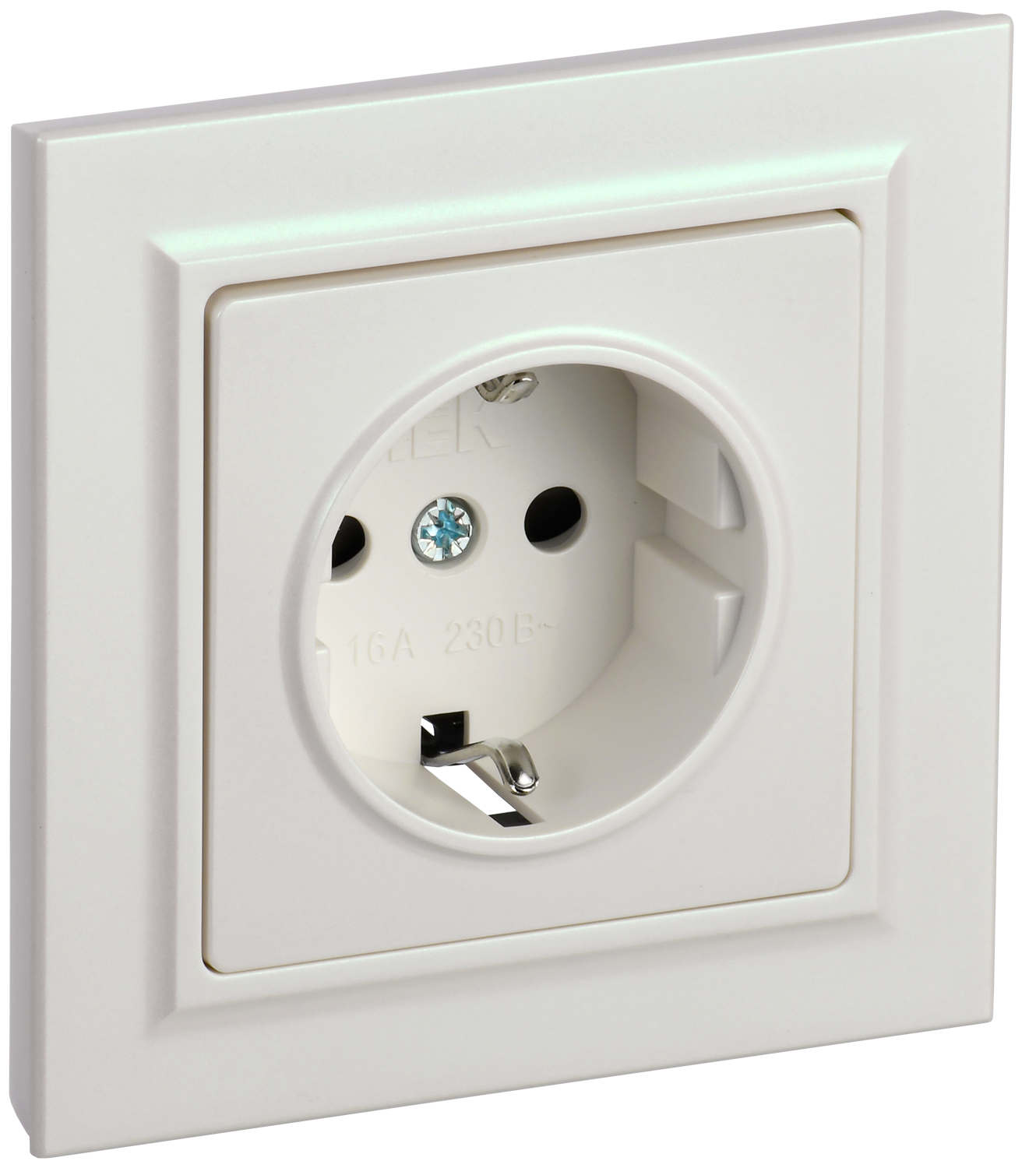 BRITE Розетка 1-местная с заземлением с защитными шторками 16А в сборе РСР14-1-0-БрЖ жемчуг IEK BR-R14-16-K36-F