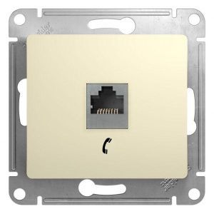 Розетка телефонная 1-м СП Glossa RJ11 механизм беж. SE GSL000281T 275238