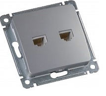 MASTER серебро Розетка комп.+тел. (RJ11 + RJ45) РСКТ-440-06 РСКТ-440-06
