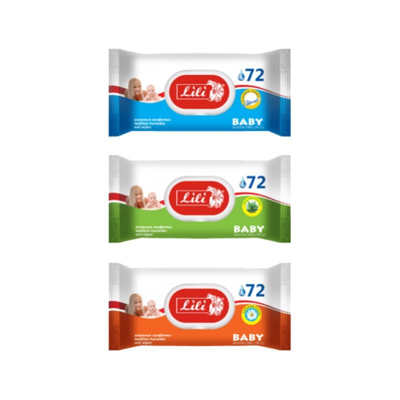 Салфетки влажные 72 шт. «Lili» для детей с экстрактом алоэ вера 80-0010