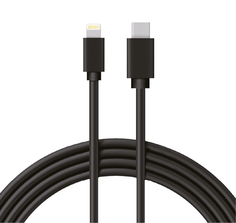 Кабель Type-C – Lightning для Apple, 3A, 1м, ПВХ, черный REXANT 18-1827