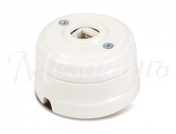 Розетка ретро компьютерная RJ45  (в комплекте с подъемной рамкой D70x45), цвет - белый, коллекция "Н