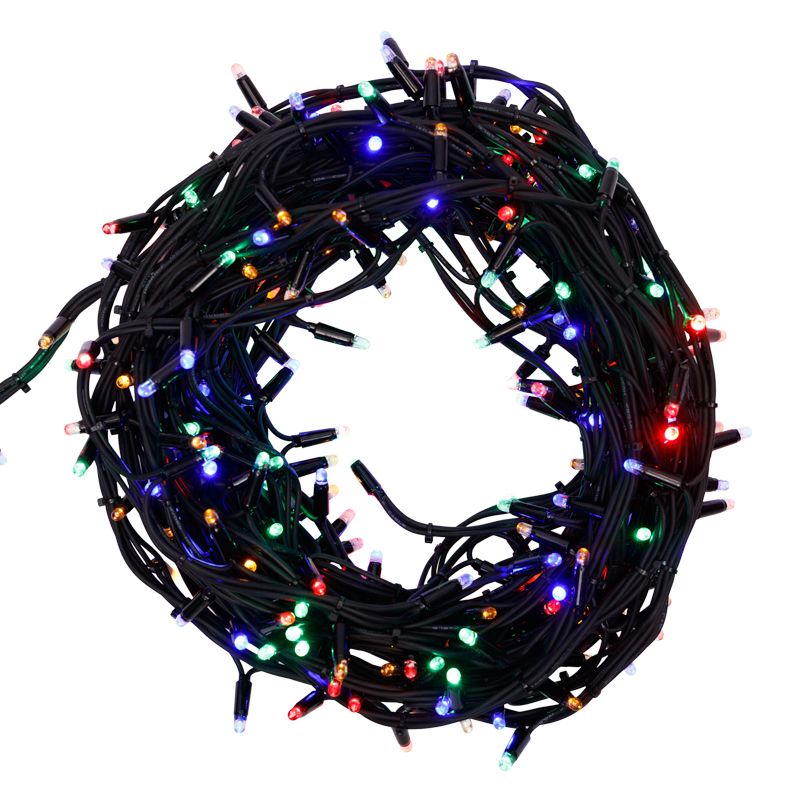 Гирлянда Нить управляемая 20м 240 LED МУЛЬТИКОЛОР черный каучук IP67 свечение с динамикой 230В нужен контроллер 217-204 NEON-NIGHT - Фото 2