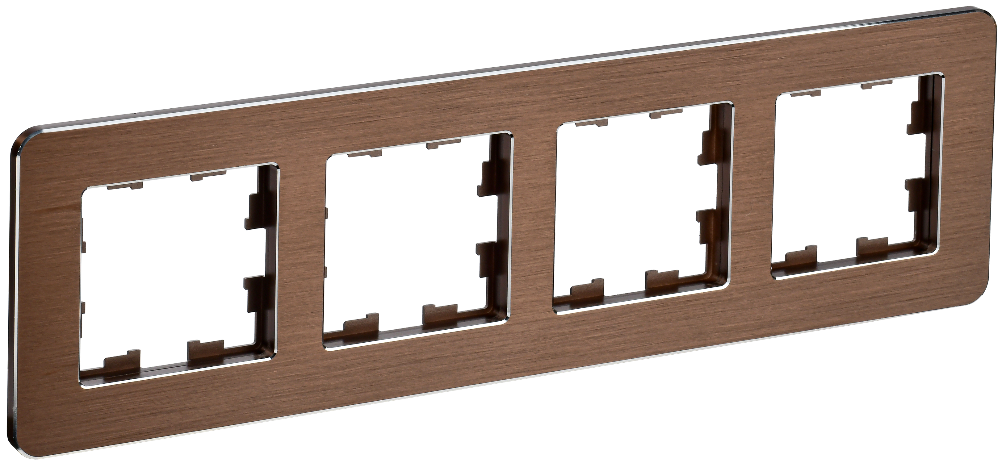 BRITE Рамка 4-местная РУ-4-1-Бр металл коричневый RE AL IEK