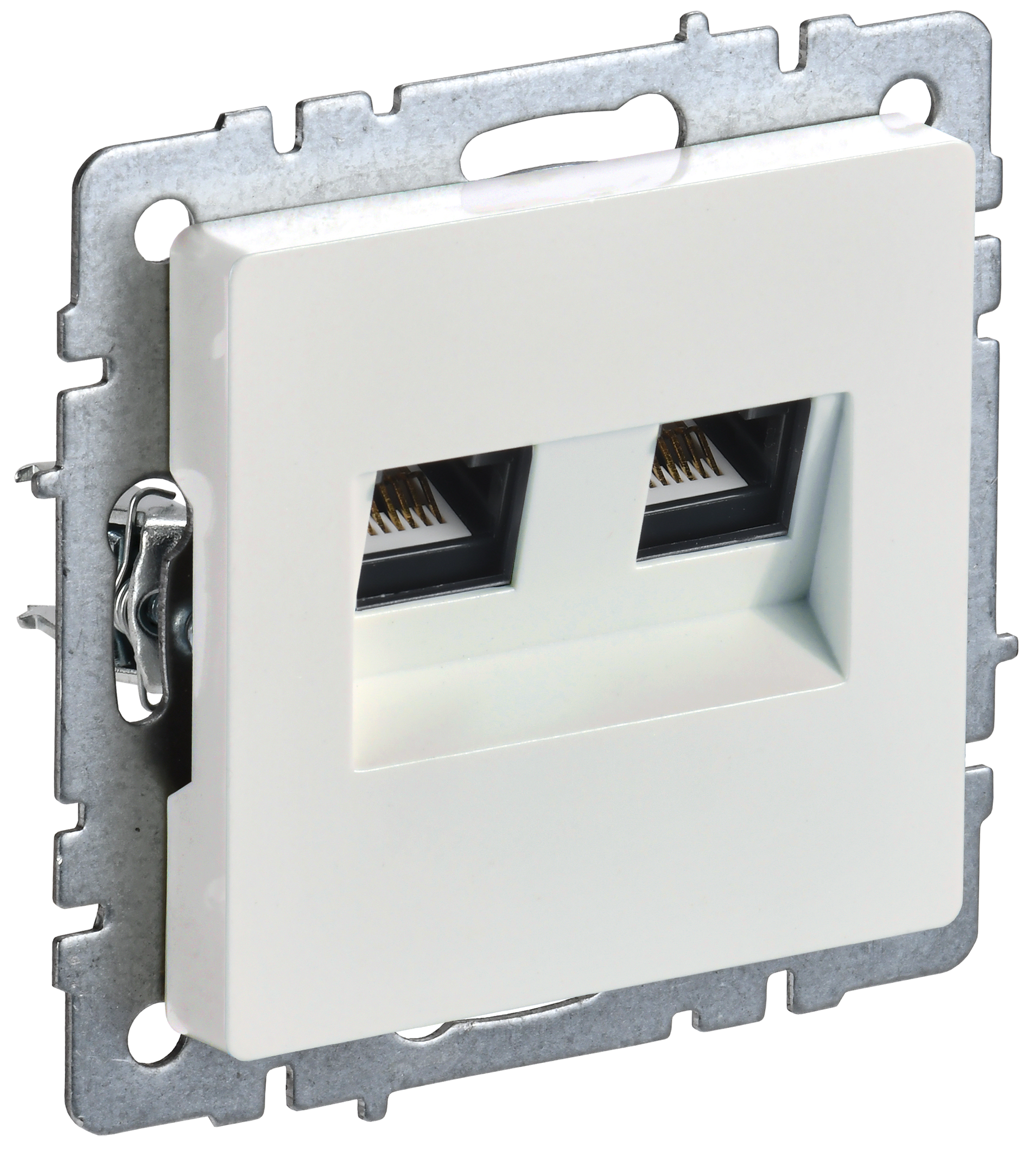 BRITE Розетка двойная RJ11+RJ45 кат.5E РК/Т12-БрЖ жемчуг IEK