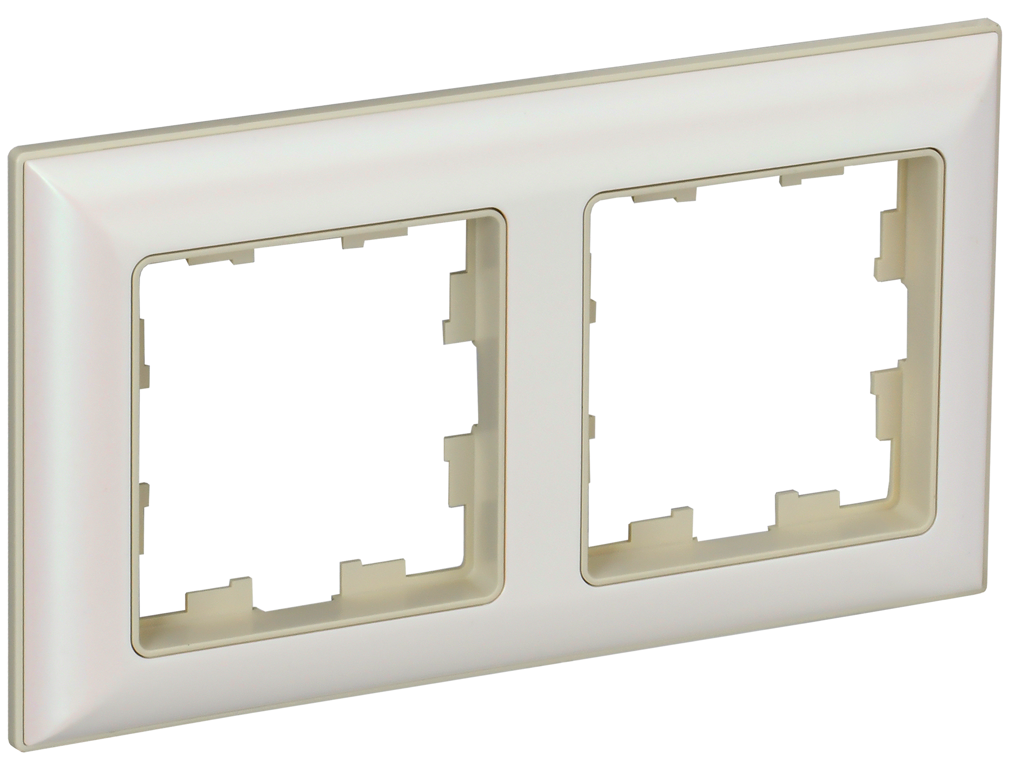 BRITE Рамка 2-местная РУ-2-Бр бежевый/жемчужный IEK