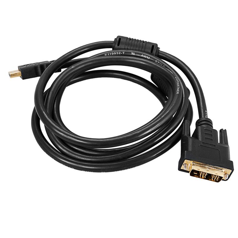 Шнур HDMI - DVI-D, 2м, Gold, с фильтрами REXANT - Фото 4