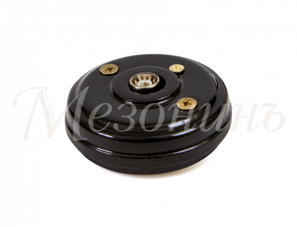 Розетка ретро TV (SAT) оконечная (без подъемной рамки, D70x25), цвет - черный, коллекция "Новая Голл