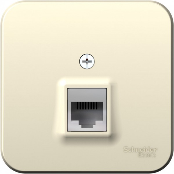 Розетка компьютерная 1-м ОП Blanca RJ45 кат.5E с изолир. пластиной молочн. SE BLNIA045002 - Фото 3