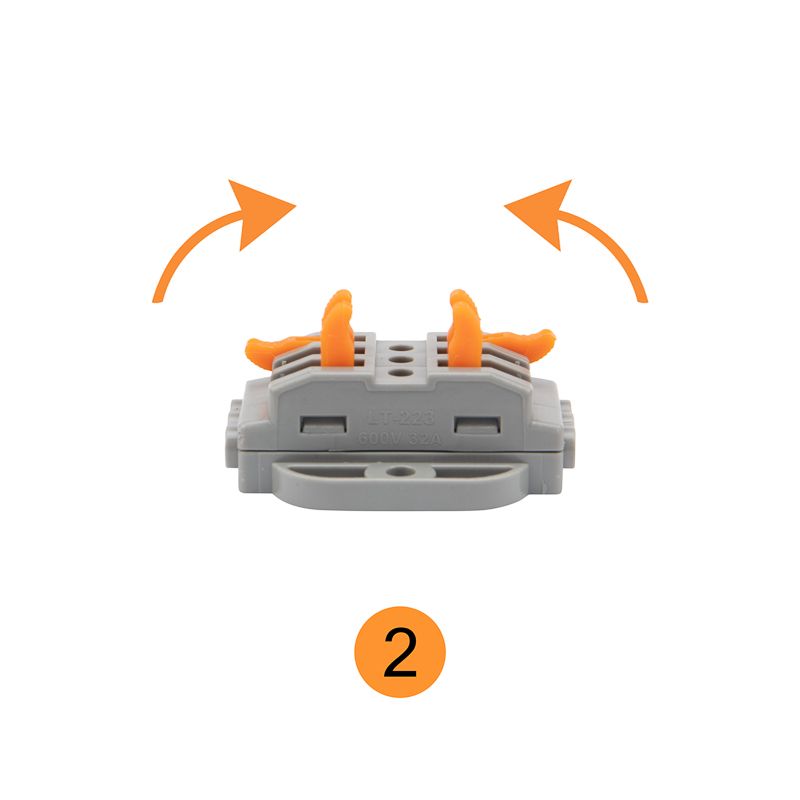 Клемма СМК 222-423P проходная 3 полюса, с монтажной площадкой (0,08-4 мм²), серая (25 шт./уп.) REXANT - Фото 5