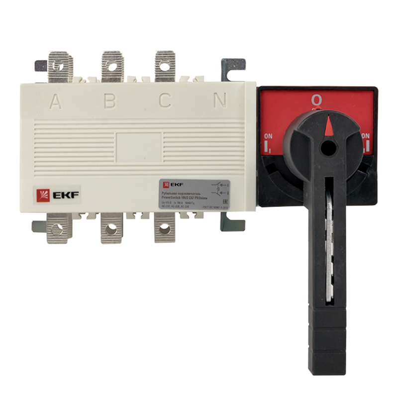 Рубильник-переключатель 100A 3P c рукояткой управления для прямой установки PowerSwitch EKF pscs-100-3