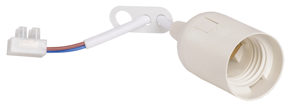 Патрон подвесной с шнуром Ппл27-04-К51 пластик Е27 белый (50шт) (стикер на изделии) IEK EPP14-04-01-K01