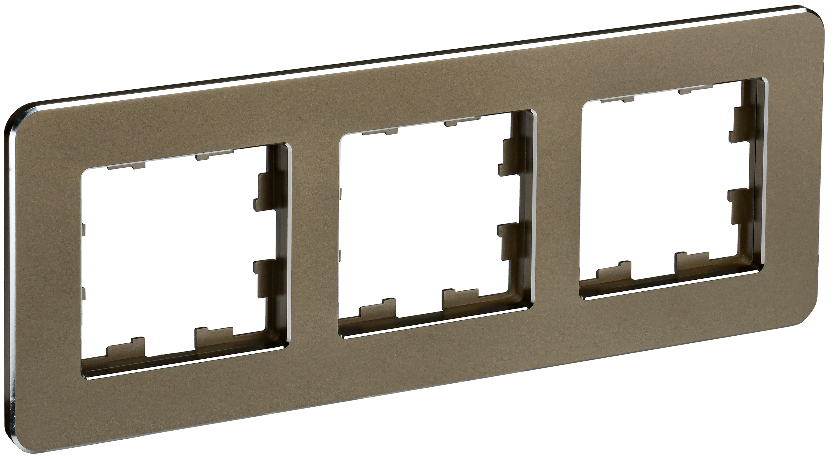 BRITE Рамка 3-местная РУ-3-1-Бр металл латунь RE IEK