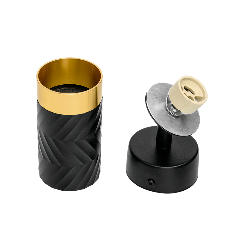 Накладной светильник WOLTA WSL-GU10/S09BG IP20 под лампу GU10 Чёрный/золото LINEA D60x170 1/50 - Фото 7