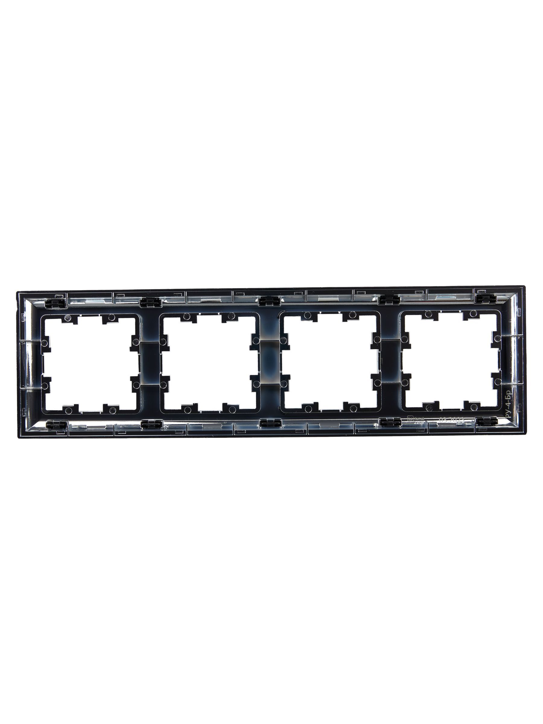 BRITE Рамка 4-местная РУ-4-Бр хром/черный IEK - Фото 5