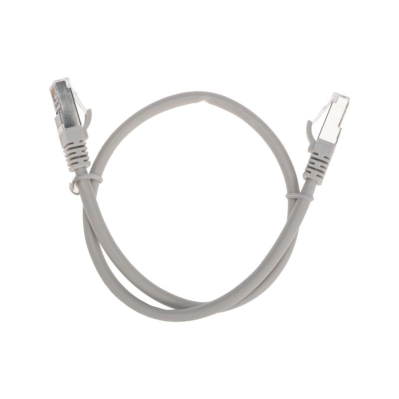 Патч-корд S/FTP, CAT 6A (10G), RJ45-RJ45, 28AWG, LSZH, серый, 0,5м REXANT 02-0390-05