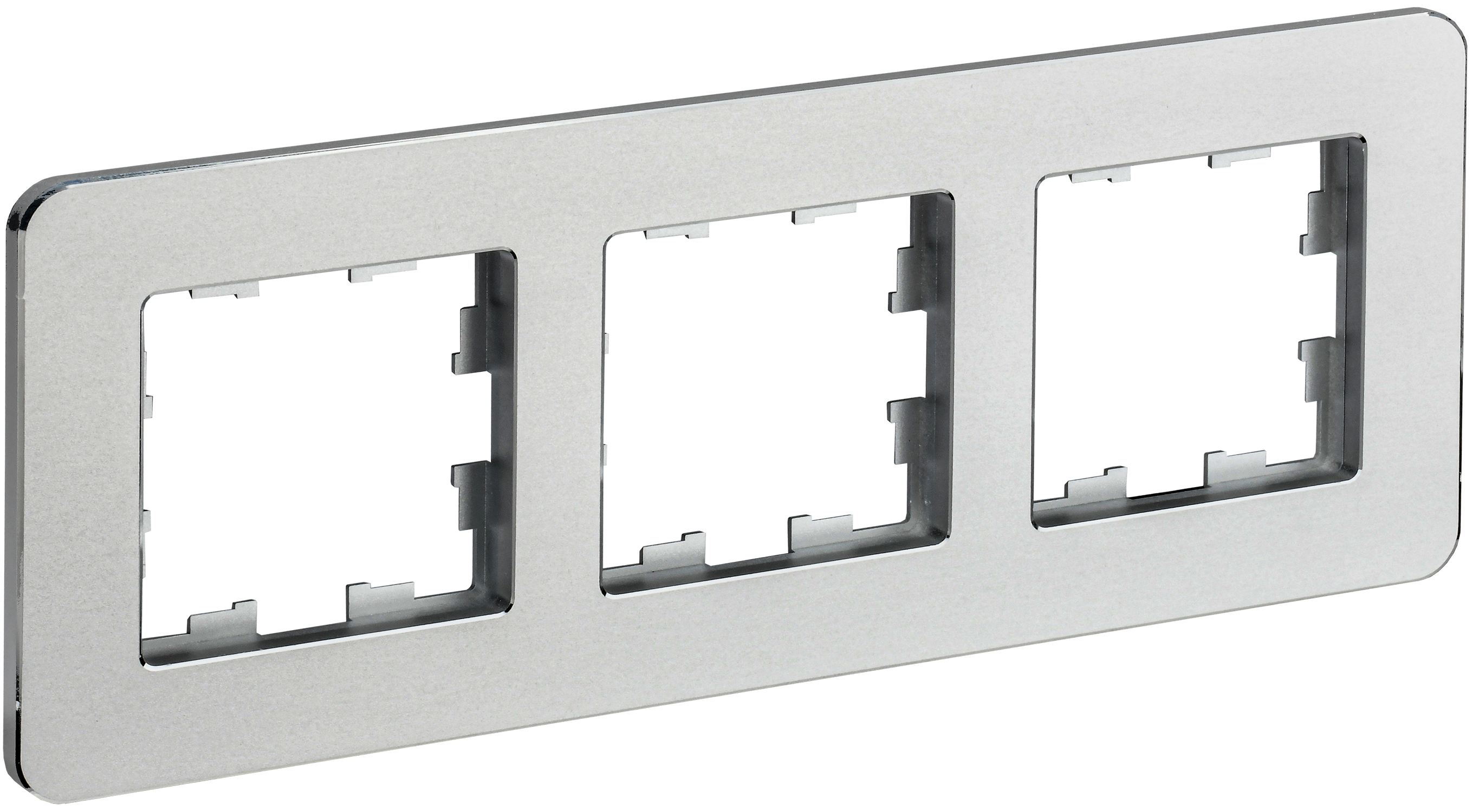 BRITE Рамка 3-местная РУ-3-1-Бр металл алюминий RE IEK