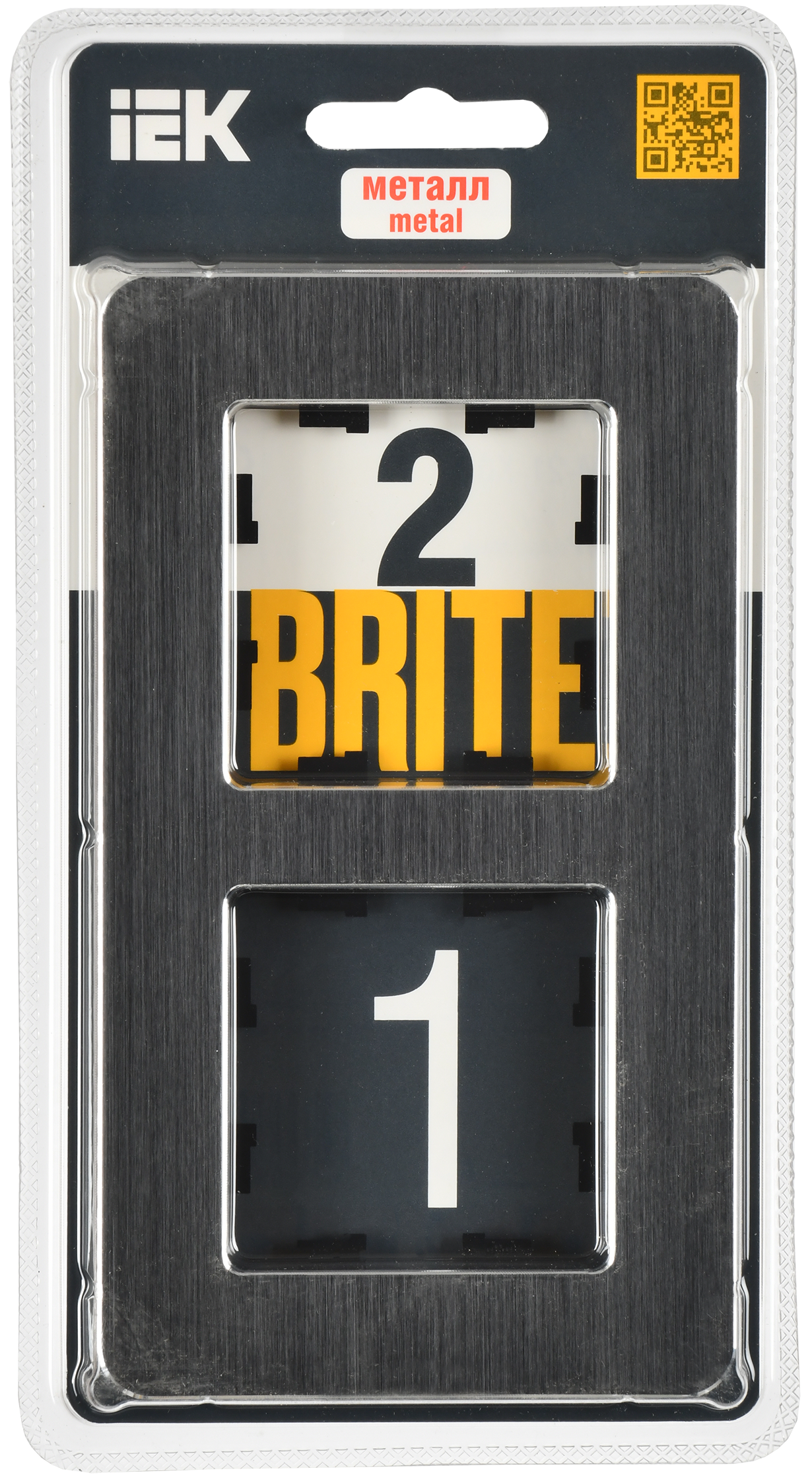 BRITE Рамка 2-местная РУ-2-1-Бр металл черный RE AL IEK - Фото 2