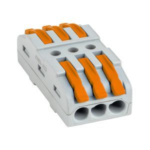 Строительно-монтажная клемма СМК 222-423 проходная 3 полюса 0,08-4 мм2 EKF plc-smk-423